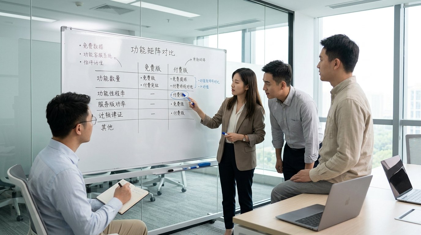 团队正在评估美洽免费版的功能限制与业务匹配度